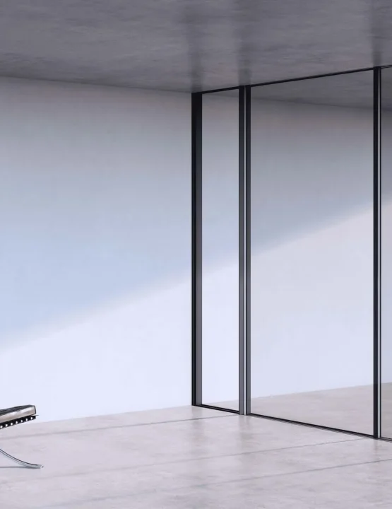 Minimalistiska skjutpartier från Otiima Vision med ultratunna profiler och modern glasfasad